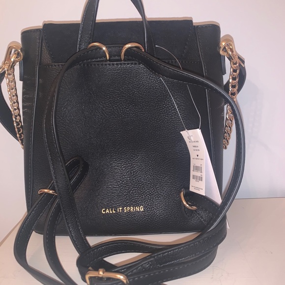 Call it Spring Black/Gold Chain Backpack/Handbag - Picture 4 of 4